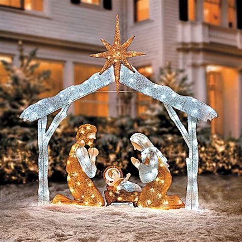 lighted nativity sets for lawns|outdoor nativity sets for lawns.